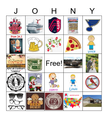 John is 60!!! Bingo Card