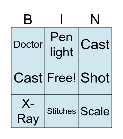 Doctor Bingo Card