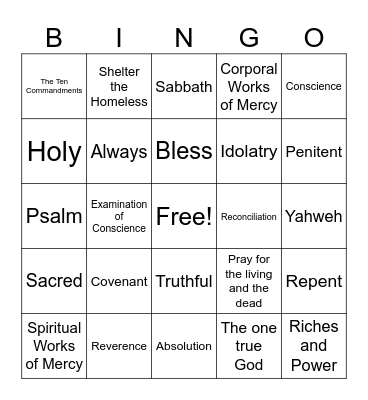 1st-3rd Commandent Review Bingo Card