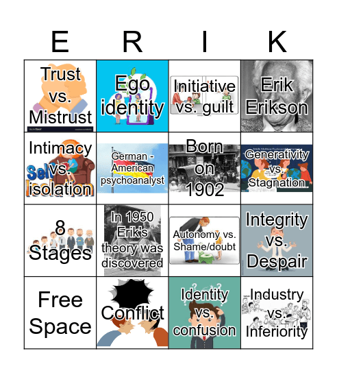 Erikson's Theory Bingo Card