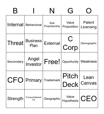 Lesson 5 Bingo Card