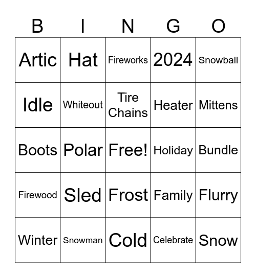 Winter Bingo Card