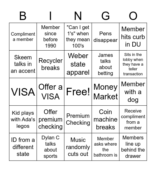 Ogden Harrison Bingo Card