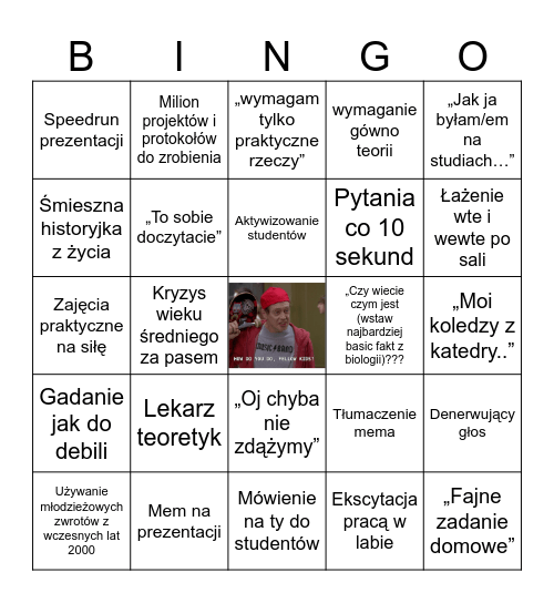 Chujowy prowadzący, który myśli, że jest „cool” Bingo Card