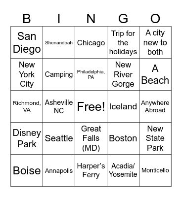 Babes 2024 Travel Bingo Card