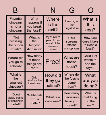 Paleo Window-Bingo! Bingo Card