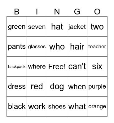 Unit 1 signs! Bingo Card