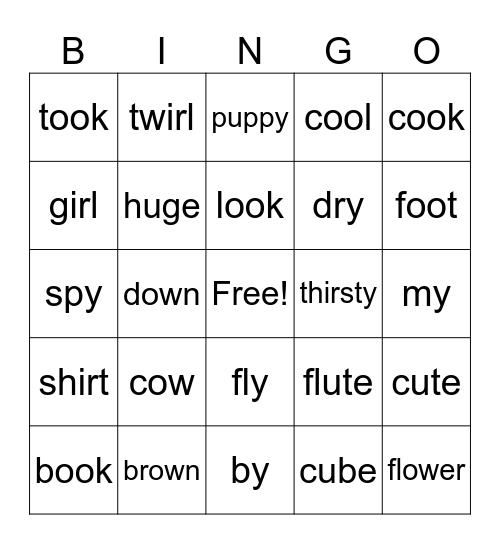 Phonics Bingo Card