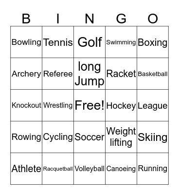 SPORTS BINGO Card