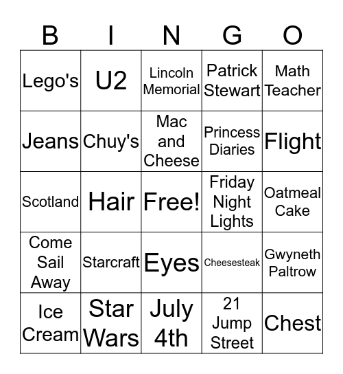 Traveling from Miss to Mrs Bingo Card