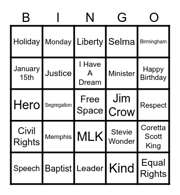 Let Freedom Ring Bingo Card