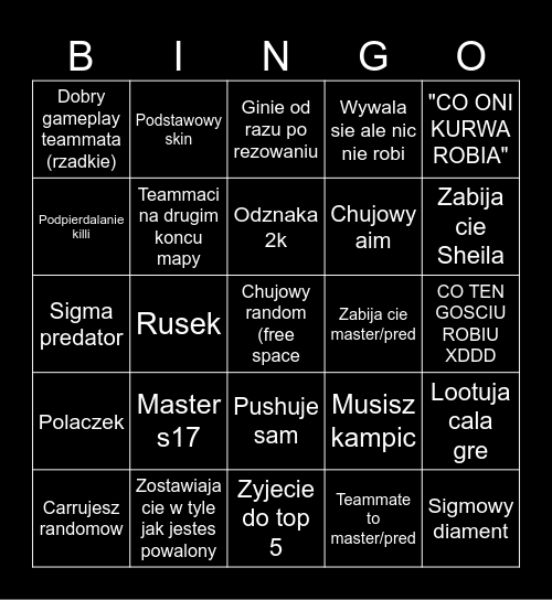 sigma randomy w apexie Bingo Card