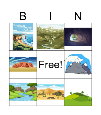 Landforms bingo Card