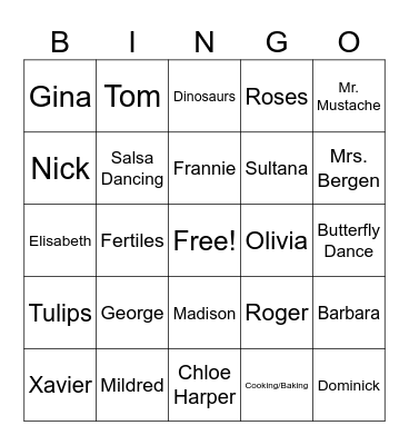 What Alice Forgot Bingo Card
