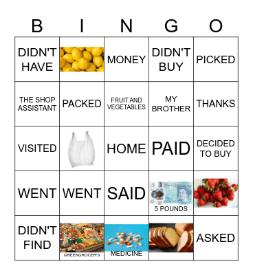 HISTORIA Z ZAKUPÓW Bingo Card