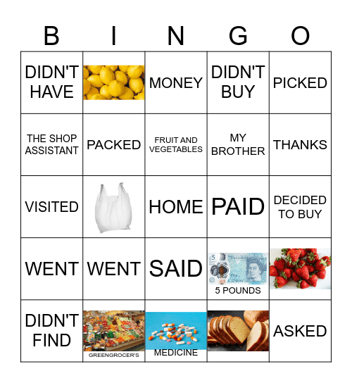 HISTORIA Z ZAKUPÓW Bingo Card