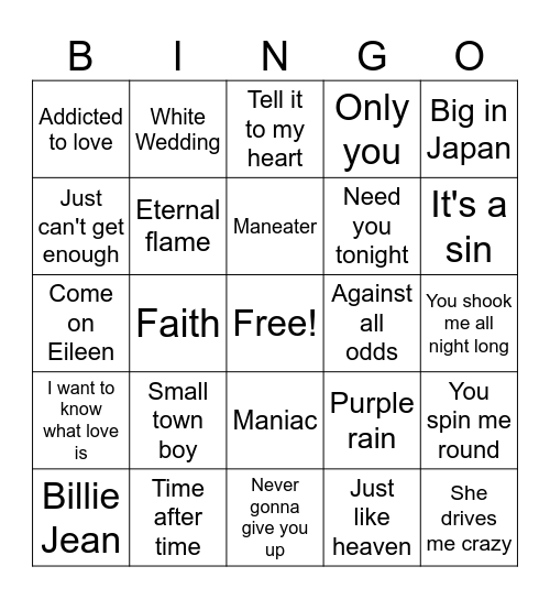 My Mix Bingo Card