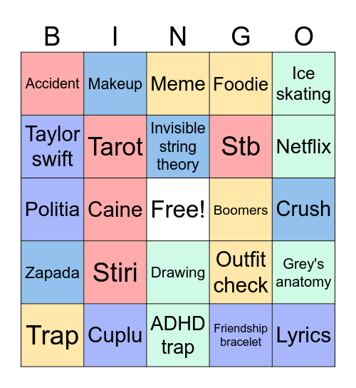 TikTok bingo Card