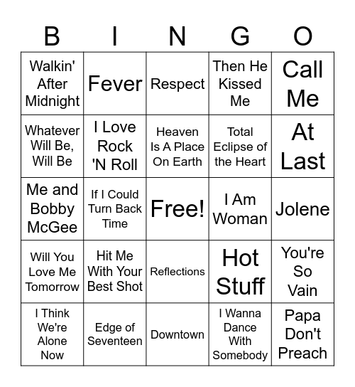 Female Artists of the 20th Century Bingo Card