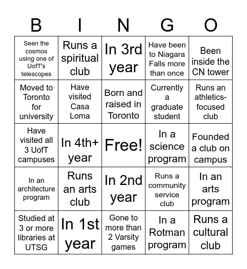 Get to Know Your Fellow Clubhouse Leaders Bingo Card