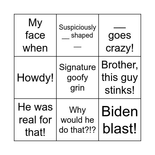 Andy-isms Bingo Card