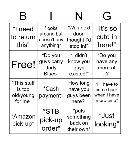 STB Bingo Card