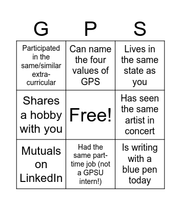 Networking and Personal Branding Bingo Card