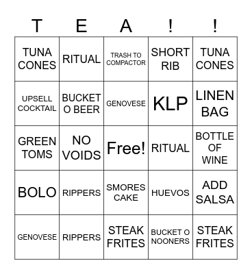 NATIONAL HOT TEA DAY Bingo Card