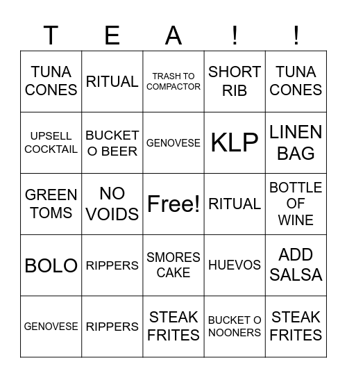 NATIONAL HOT TEA DAY Bingo Card