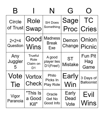 BOTC Bingo Card