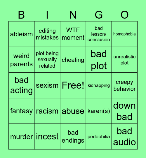 tmrws teaching Bingo Card