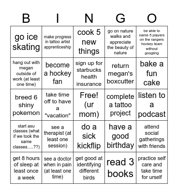 rick's 2024 bingo Card