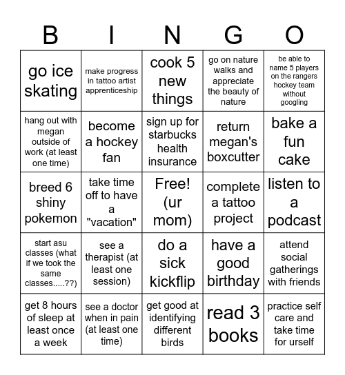 rick's 2024 bingo Card