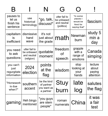 Heh Bingo Card