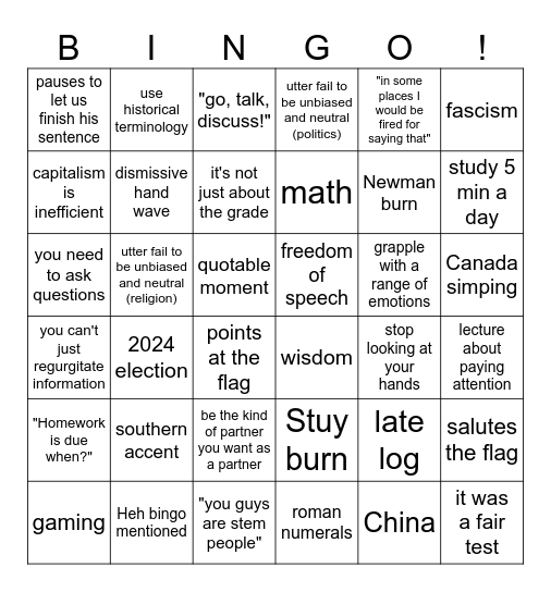 Heh Bingo Card