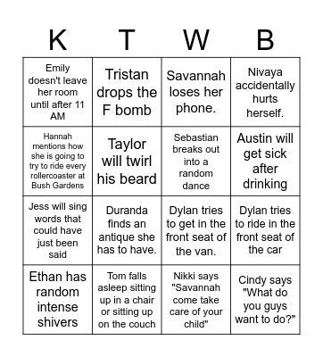 FLORIDA FAMILY BINGO Card