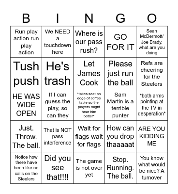 Bills Bingo Card