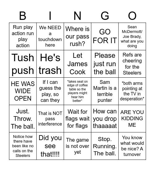 Bills Bingo Card