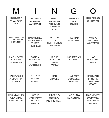 EL DORADO WARD Bingo Card