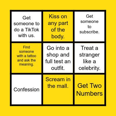Mall of Africa Bingo Challenge Bingo Card