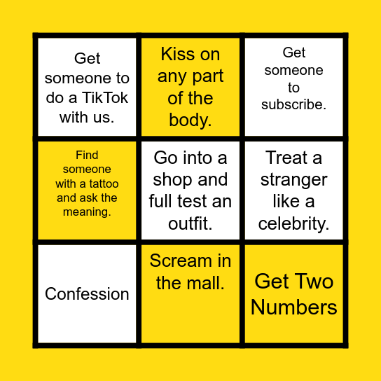 Mall of Africa Bingo Challenge Bingo Card