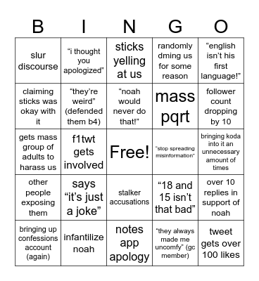 moggers gc downfall bingo Card