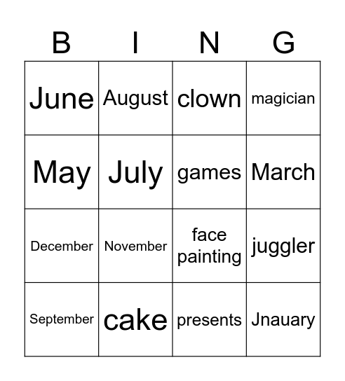 Happy Birthday Mo! Bingo Card