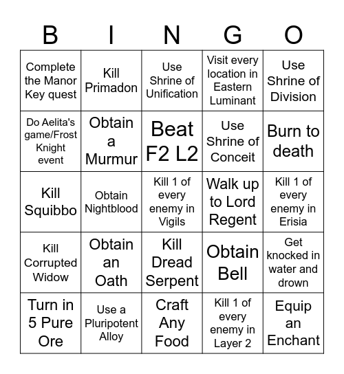 Deepwoken Blackout Bingo Card