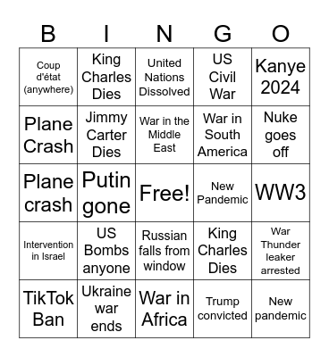 2024 Bingo Card