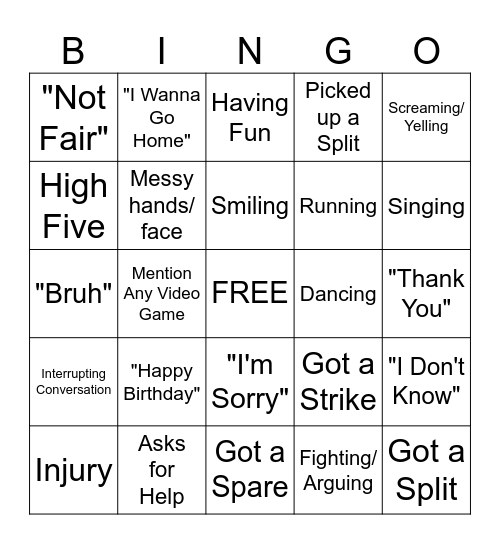 Birthday Bingo Card