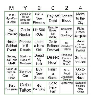 MY 2024! Bingo Card