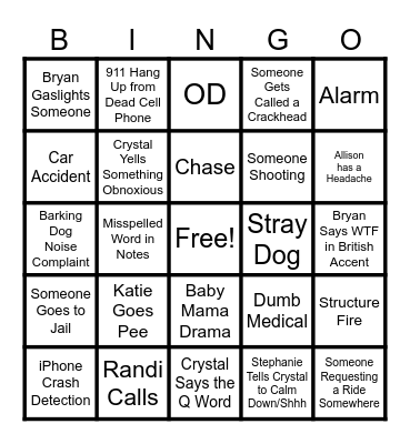 Weekend Bingo Card