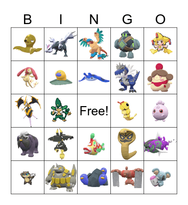 Shiny Pokemon 2024 Bingo Card