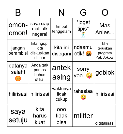 template 02 Bingo Card